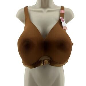 Lane Bryant Cacique Bronze Metallic Accent Lightly Lined No-Wire Bra Size 54C